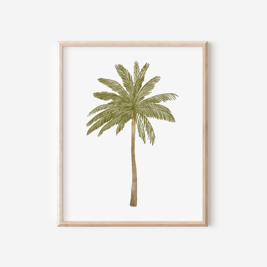 Minimalistische Waterverf Tropical Palm Tree Art Poster