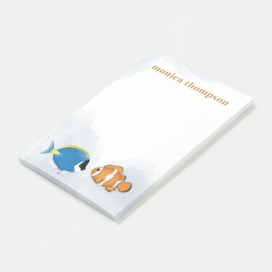 Minimalistische Waterverf Tropische Vis Post-it® Notes (Schuin)