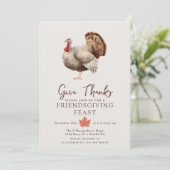 Minimalistische Waterverf Turkije Thanksgiving Kaart (Staand voorkant)