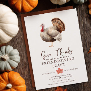 Minimalistische Waterverf Turkije Thanksgiving Kaart