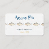 Minimalistische Waterverf Vis Vis Restaurant Visitekaartje (Voorkant)