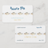 Minimalistische Waterverf Vis Vis Restaurant Visitekaartje (Voorkant / Achterkant)