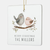 Minimalistische Waterverf vogels Keramisch Ornament (Links)