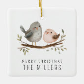 Minimalistische Waterverf vogels Keramisch Ornament (Voorkant)