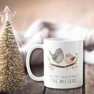 Minimalistische Waterverf vogels Koffiemok