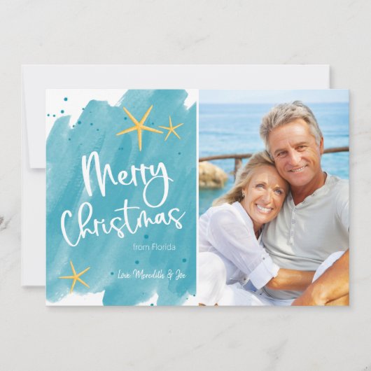 Minimalistische Waterverf voor elke kerstkaart (Voorkant)