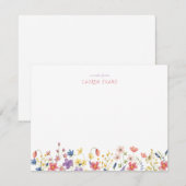 Minimalistische Waterverf Wildflower Kinder briefp Notitiekaartje (Voorkant / Achterkant)