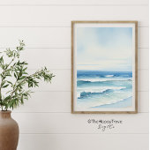 Minimalistische Waterverf Zeegezicht Print 2 van 3