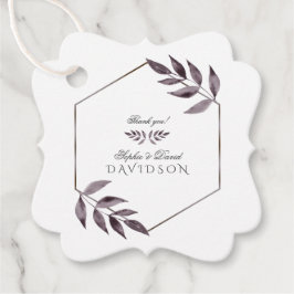 Minimalistische Waterverfinkt Blad Diamant Huwelij Bedankjes Labels