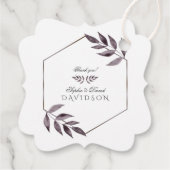 Minimalistische Waterverfinkt Blad Diamant Huwelij Bedankjes Labels (Achterkant)