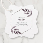 Minimalistische Waterverfinkt Blad Diamant Huwelij Bedankjes Labels (Voorkant)