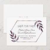 Minimalistische Waterverfinkt Bloeiende Diamant Br Save The Date (Voorkant / Achterkant)