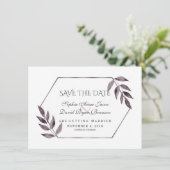 Minimalistische Waterverfinkt Bloeiende Diamant Br Save The Date (Staand voorkant)