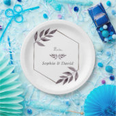 Minimalistische waterverfinktbloem Diamant Papieren Bordje (Feest)