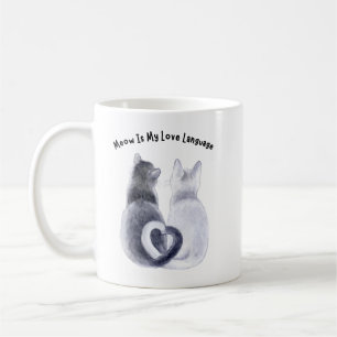 Minimalistische Waterverfkatten Hart Staart Beste  Koffiemok
