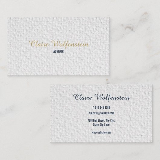 Minimalistische waterverfstructuur voor profession visitekaartje (Voorkant / Achterkant)