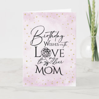 Minimalistische waterverjaardagskaart voor mama kaart