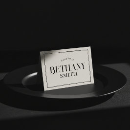 Minimalistische Wavy Edge Modern Serif bruiloft Plaatskaartje