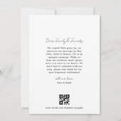 Minimalistische We Eloped QR Code Trouwen Op De Vl Aankondiging (Achterkant)
