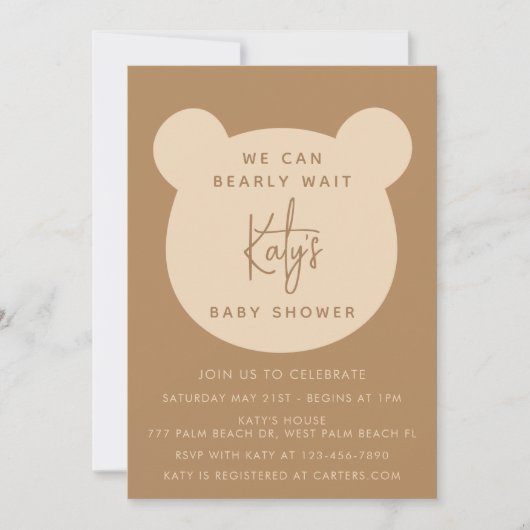 Minimalistische We kunnen bijna niet wachten Baby  Kaart (Voorkant)