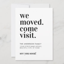 Minimalistische We verhuisden Kom langs Typography
