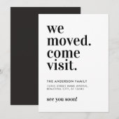 Minimalistische We Zijn Verhuisd Kom Op Bezoek Typ Aankondiging (Voorkant / Achterkant)