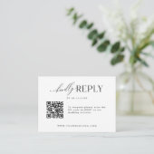 Minimalistische website RSVP barcode bijlage kaart (Staand voorkant)