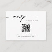 Minimalistische website RSVP barcode bijlage kaart (Voorkant)