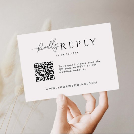 Minimalistische website RSVP barcode bijlage kaart