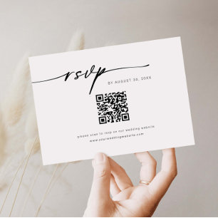 Minimalistische website RSVP barcode bijlage kaart