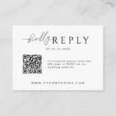 Minimalistische website RSVP barcode bijlage kaart (Voorkant)