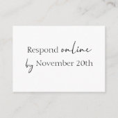 Minimalistische website RSVP barcode bijlage kaart (Achterkant)