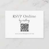 Minimalistische website RSVP barcode bijlage kaart (Voorkant)