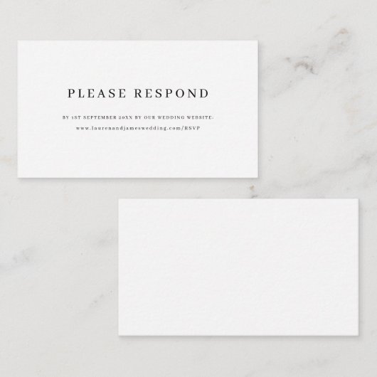 Minimalistische website voor weddenschappen met le informatiekaartje (Voorkant / Achterkant)