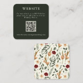 Minimalistische websitebehuizing met groene QR-cod Informatiekaartje (Voorkant / Achterkant)