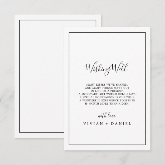 Minimalistische weddenschap Kaart (Voorkant / Achterkant)