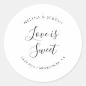 Minimalistische weddenschap met kalligrafie is hee ronde sticker (Voorkant)