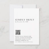 Minimalistische weddenschappen — Onlineantwoord QR RSVP Kaartje (Voorkant)