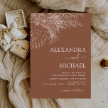 minimalistische weddenschappen Pampas Grass Terrac Kaart<br><div class="desc">Minimalistische botanische Pampas Grass,  Palm Leaves,  Floral Flowers Line Art Terracotta (terra cotta) en Neutral Brown Earth Tone Boho Bohan Sketch Wedding Autumn (Herfst),  Winter,  Spring of Summer Invitations - bevat prachtige en elegante scripttypografie voor de speciale viering van de huwelijksdag.</div>