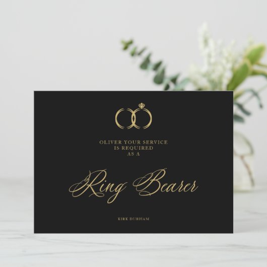 Minimalistische weddenschappen Ring Bearer Luxury (Staand voorkant)