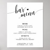Minimalistische Wedding Bar Menu Sign Poster (Voorkant)