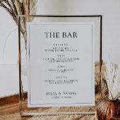 Minimalistische Wedding Bar Menu Sign Sjabloon Poster