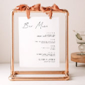 Minimalistische Wedding Bar Menu Sign Sjabloon Poster