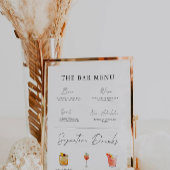 Minimalistische Wedding Bar Menu Sign Sjabloon Poster