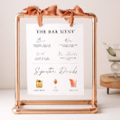 Minimalistische Wedding Bar Menu Sign Sjabloon Poster