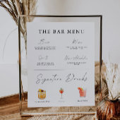 Minimalistische Wedding Bar Menu Sign Sjabloon Poster