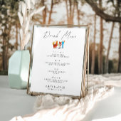 Minimalistische Wedding Bar Menu Sign Sjabloon Poster