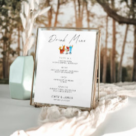Minimalistische Wedding Bar Menu Sign Sjabloon Poster