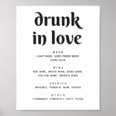 Minimalistische Wedding Drink Bar Sign | Drunk In Poster (Voorkant)