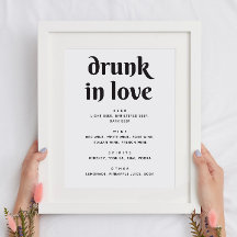 Minimalistische Wedding Drink Bar Sign | Drunk In 